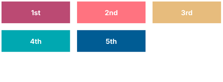 Grid layout with 5 boxes