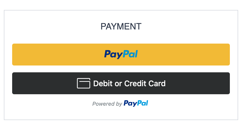 Paypal checkout payment buttons