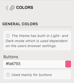 Theme settings header